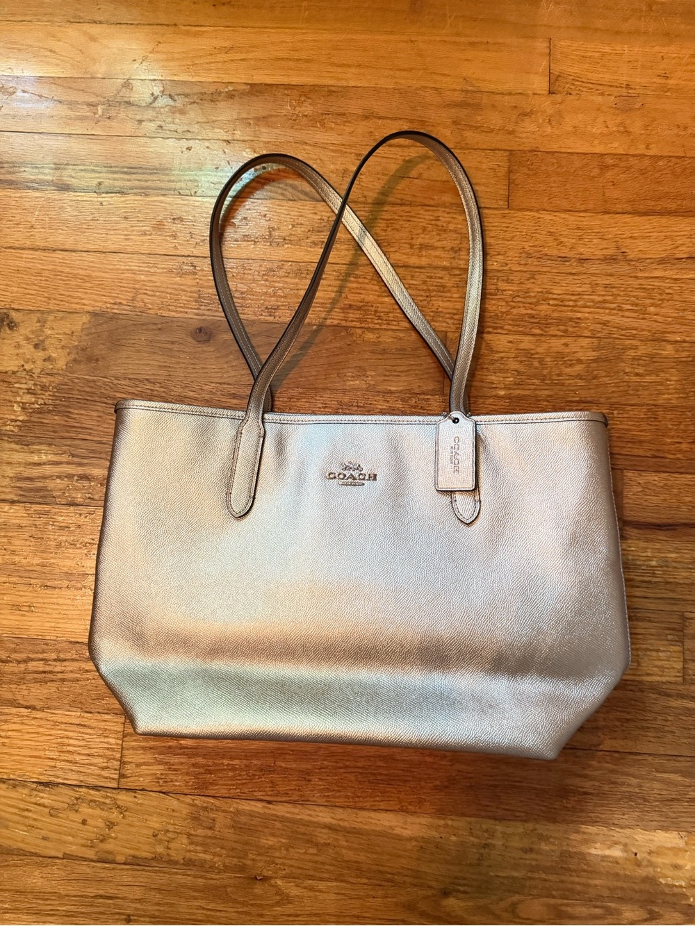 Coach Metallic Tote Bag - Iridescent Gold